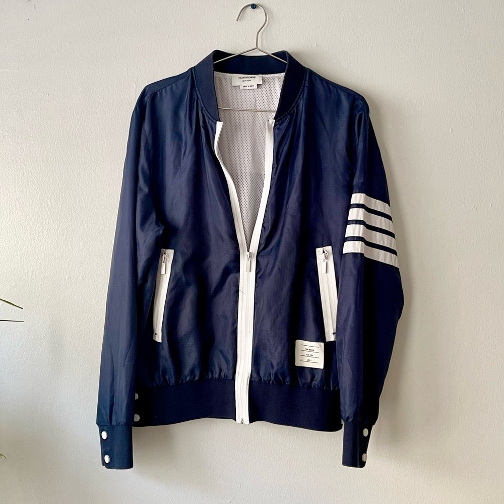 Authentic Thom Browne Men’s Navy Ripstop Jacket!
